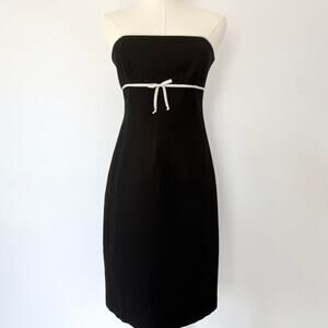 LAUNDRY BY SHELLI SEGAL STRAPLESS BLACK BABYDOLL DRESS